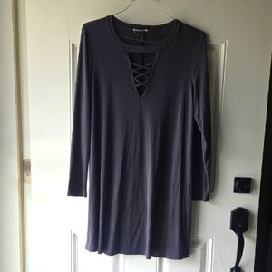 Let Them Eat Cake Long Sleeve Ribbed Mini Dress